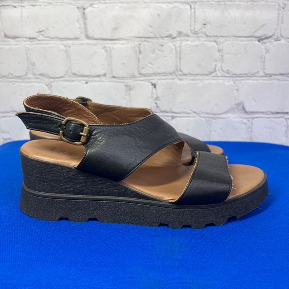 |•BUNENO•| Black Leather Made in Turkey Sandals Size 37 / 6.5-7 - Picture 5 of 9